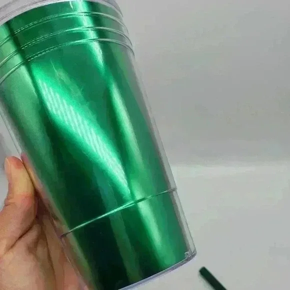 Starbucks 16 Oz Cold Cup Acrylic Dark Green Original Straw Coffee Company 2012 - Picture 9 of 10